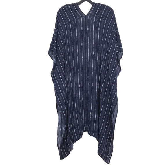 Soft Surroundings Blue White Long Open Drape Cardigan Wrap MISSY ONE SIZE *AS IS - Picture 4 of 14